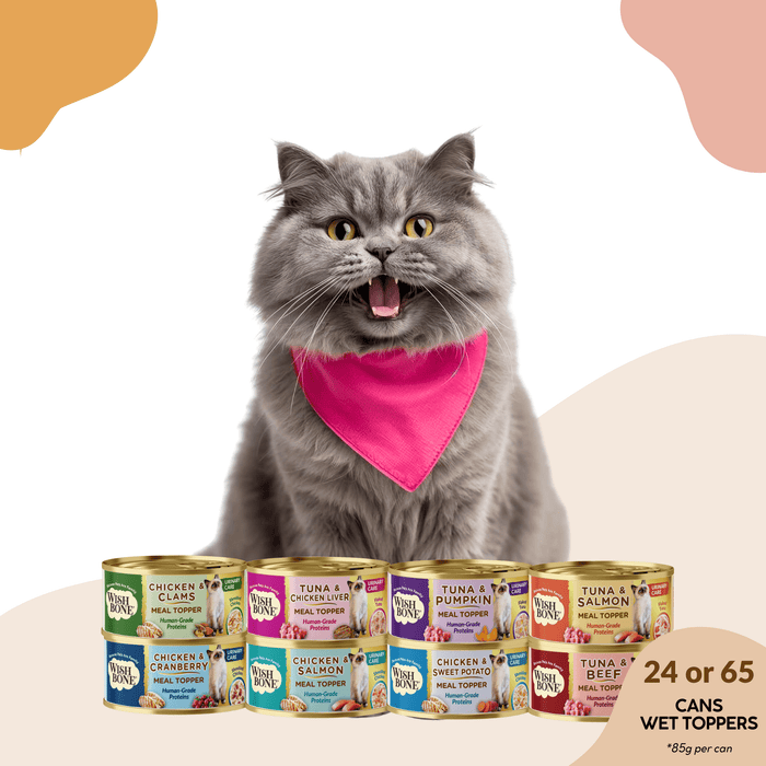 Kooky Kibble NZ Wishbone Urinary Care Cat Food Topper bundle, wet cat food with urinary health formula, in a colorful package