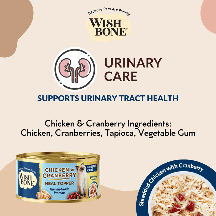 Kooky Kibble NZ Wishbone Urinary Care Cat Food Topper Bundle with wet cat food for urinary health and hydration.