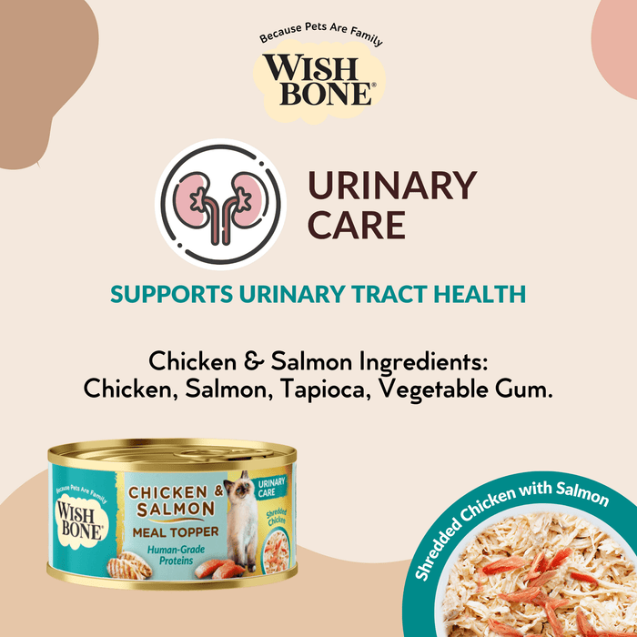 Kooky Kibble NZ Wishbone Urinary Care Cat Food Topper bundle with wet cat food for urinary health on a white background.