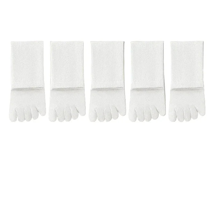 5 Pairs White / One size