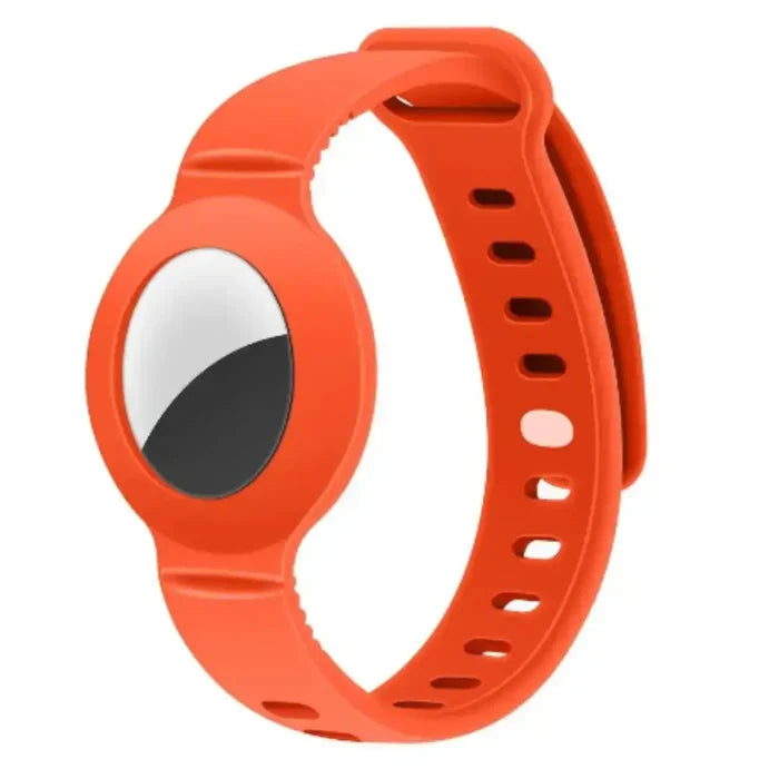 Habicare TWS AirTag wrist strap in black, made of durable material, designed for secure attachment and easy carrying of AirTag.