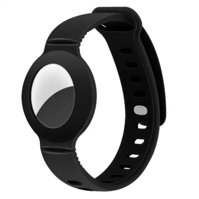 Habicare TWS AirTag wrist strap showing a sleek, adjustable band designed for secure attachment of AirTag tracking devices.