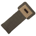 Cozy brown plaid sleeping bag with soft lining, perfect for camping and outdoor adventures.